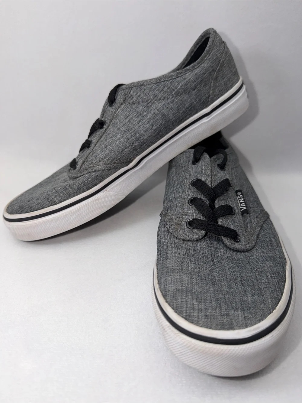 Vans Heathered Gray Canvas Sneakers Low-Top Shoes